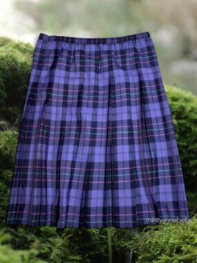 Vintage Purple Tartan Plaid Skirt